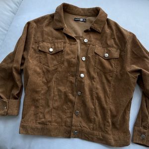 Boohoo Corduroy Brown Jacket, size US 8